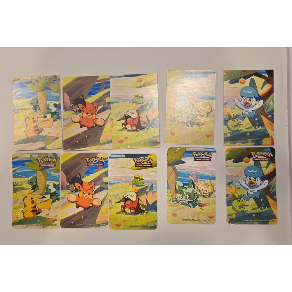 Pokemon TCG Power Mini Tin Art Cards Pikachu Pawmi Quaxly‎ Fuecoco Sprigatito